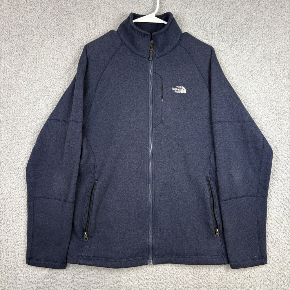 North Face Jacket Mens Large Blue Gordon Lyons Full Zip Fleece Sweater Hiking